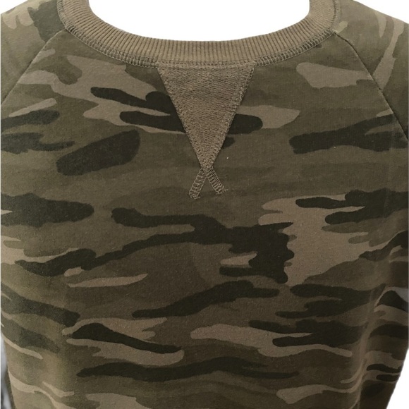 Lucky BRAND Camo Sweatshirt Women SP Small Petite - Picture 2 of 5